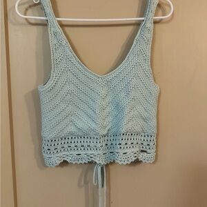 Hollister Light Green Knit Crop Top